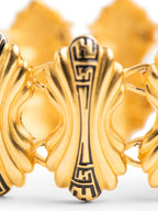 Fendi 24K Gold Plated FF Logo Laurel Leaf Bracelet