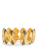 Fendi 24K Gold Plated FF Logo Laurel Leaf Bracelet