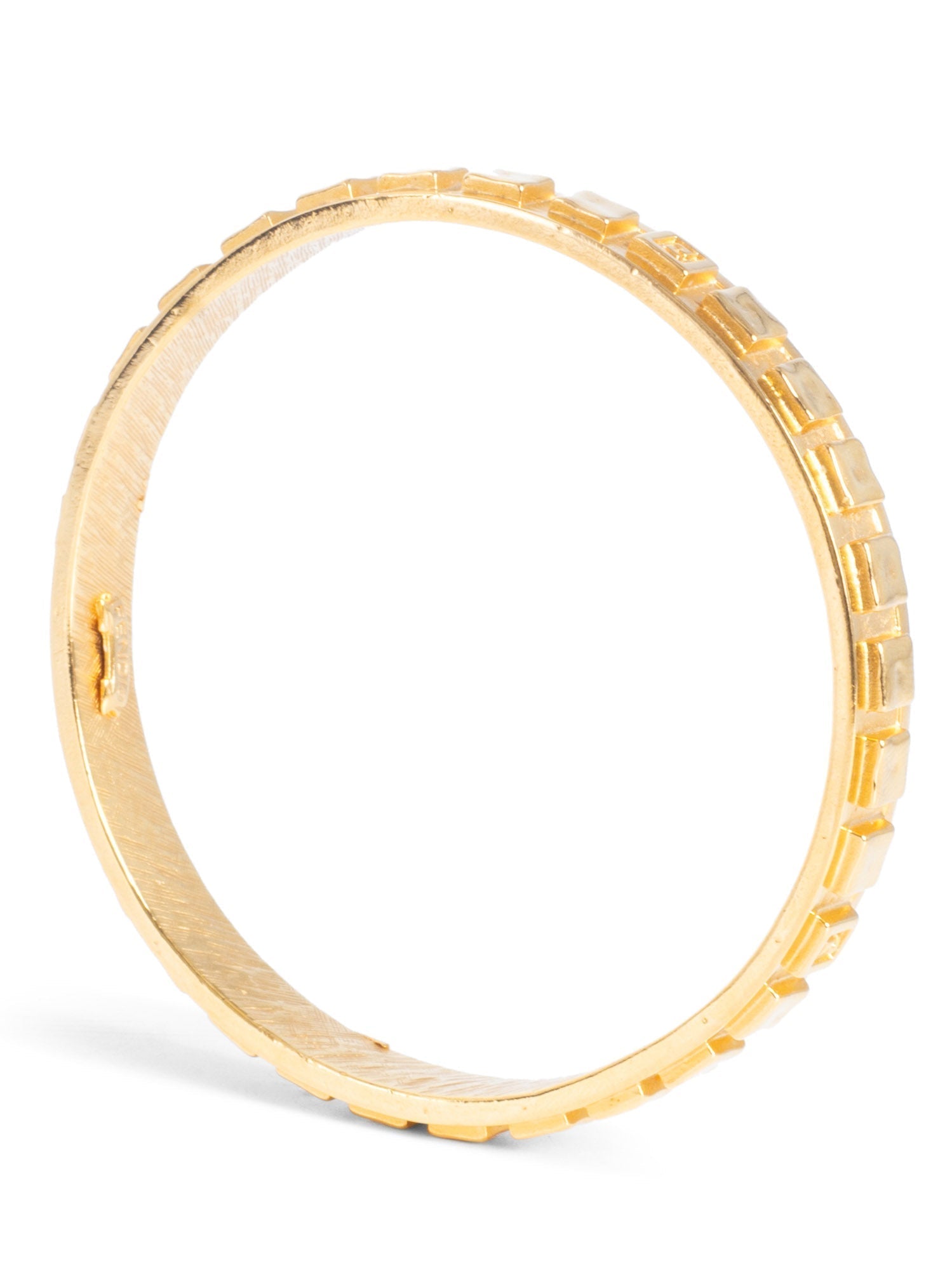 Fendi 24k Gold Plated FF Logo Bangle Bracelet