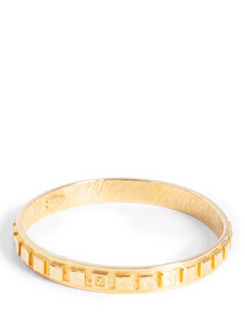 Fendi 24k Gold Plated FF Logo Bangle Bracelet