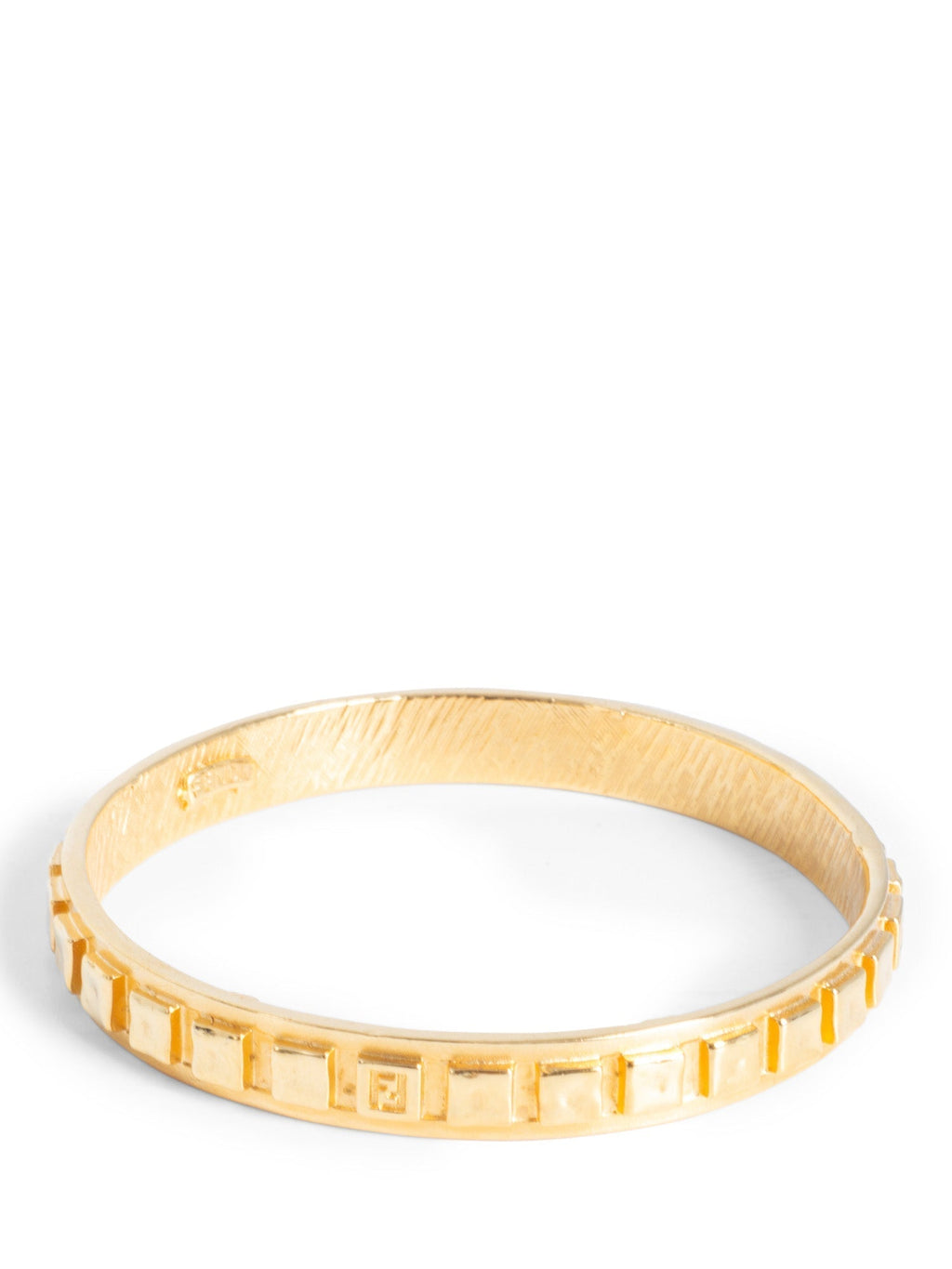 Fendi 24k Gold Plated FF Logo Bangle Bracelet