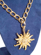 Fendi 24k Gold Plated Sun Face Necklace