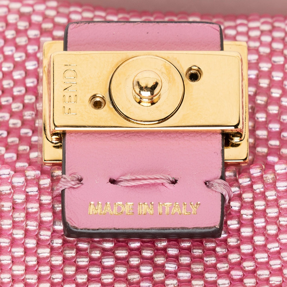 Fendi Beaded Mini Pico Baguette Charm Bag (SHF-17173)