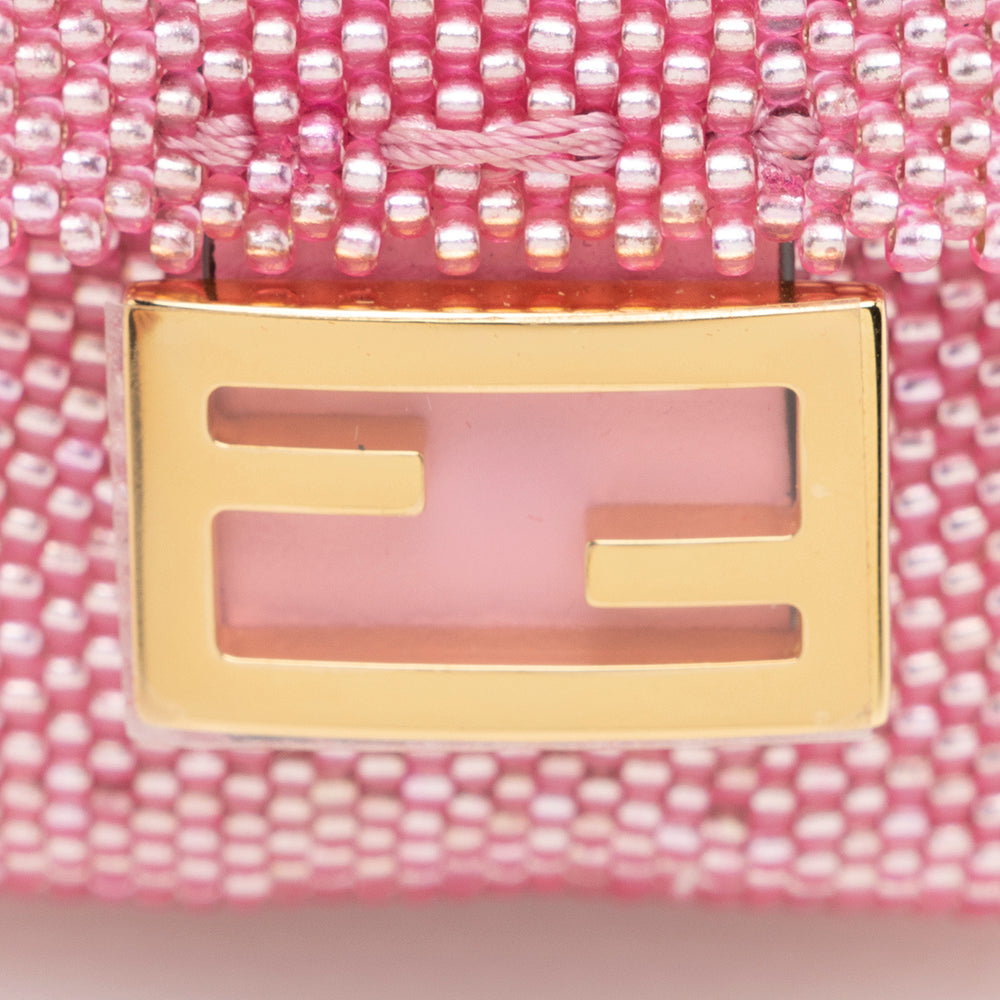 Fendi Beaded Mini Pico Baguette Charm Bag (SHF-17173)