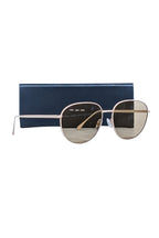 Fendi - Beige Aviator Sunglasses w/ Logo Font Lenses