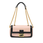 Fendi Bicolor Leather Chain Midi Baguette (SHG-HANO4S)