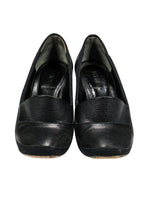 Fendi - Black Loafer-Style Pumps w/ Studded Heel Sz 6