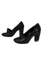 Fendi - Black Loafer-Style Pumps w/ Studded Heel Sz 6