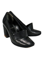 Fendi - Black Loafer-Style Pumps w/ Studded Heel Sz 6