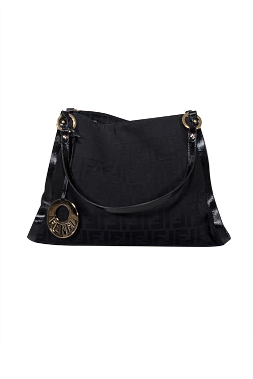 Fendi - Black Monogram Canvas Shoulder Bag