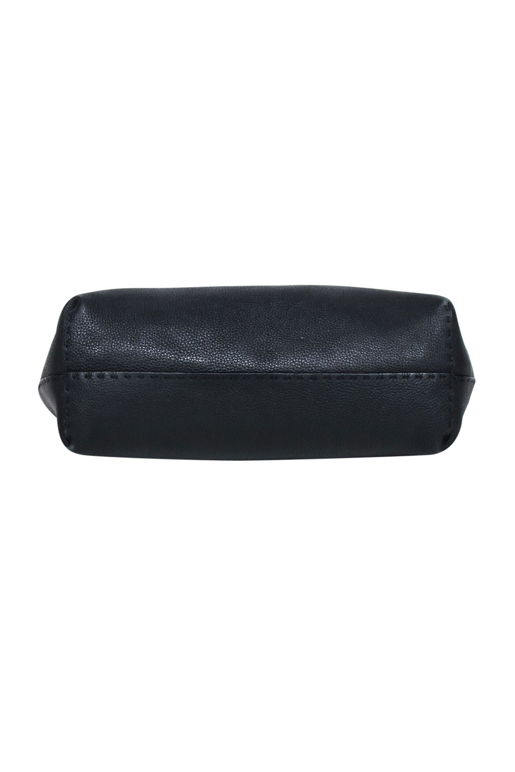 Fendi - Black Pebbled Leather Open Top Tote Bag