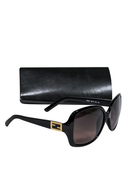 Fendi - Black Rounded Oval Oversized Sunglasses
