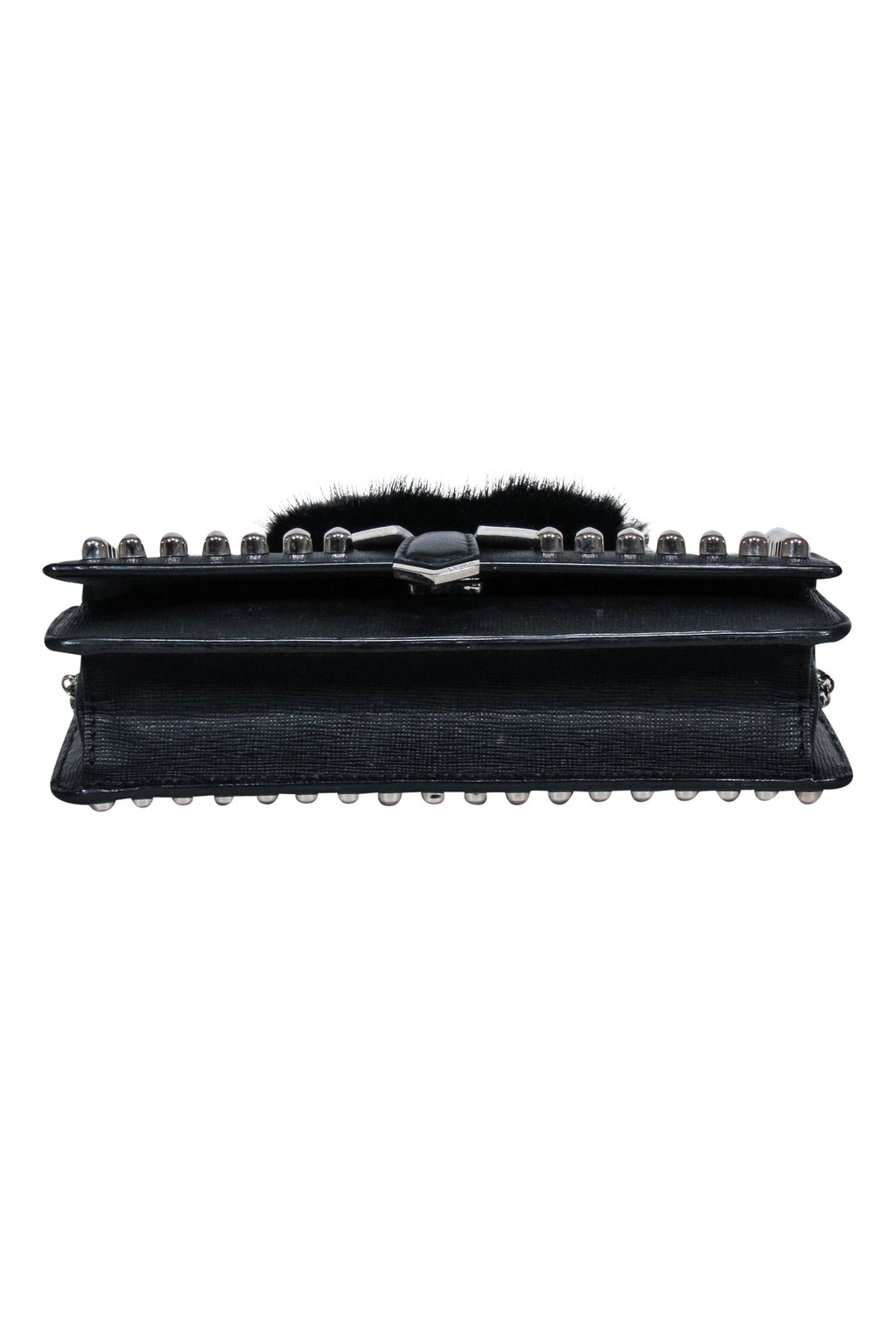 Fendi - Black Saffiano Leather Studded "Karlito" Bag