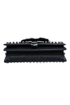 Fendi - Black Saffiano Leather Studded "Karlito" Bag