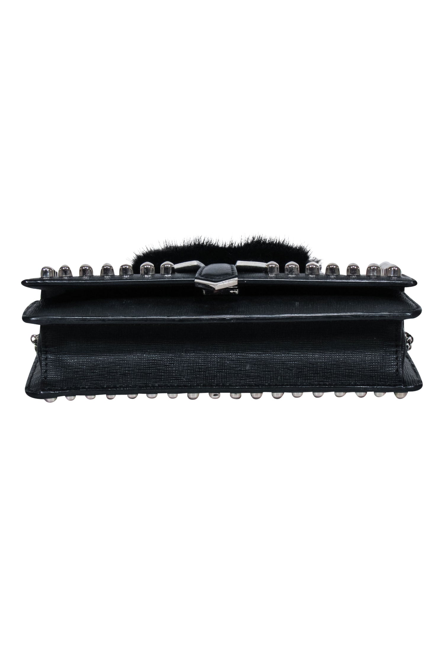 Fendi - Black Saffiano Leather Studded "Karlito" Bag