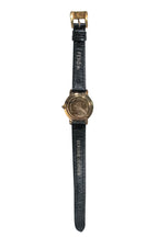 Fendi - Black Snakeskin Embossed Leather Watch w/ Gold Trim