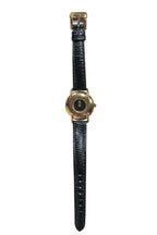 Fendi - Black Snakeskin Embossed Leather Watch w/ Gold Trim