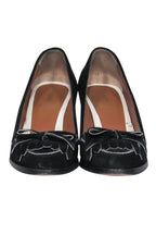 Fendi - Black Suede Loafer-Style Block Heels Sz 8
