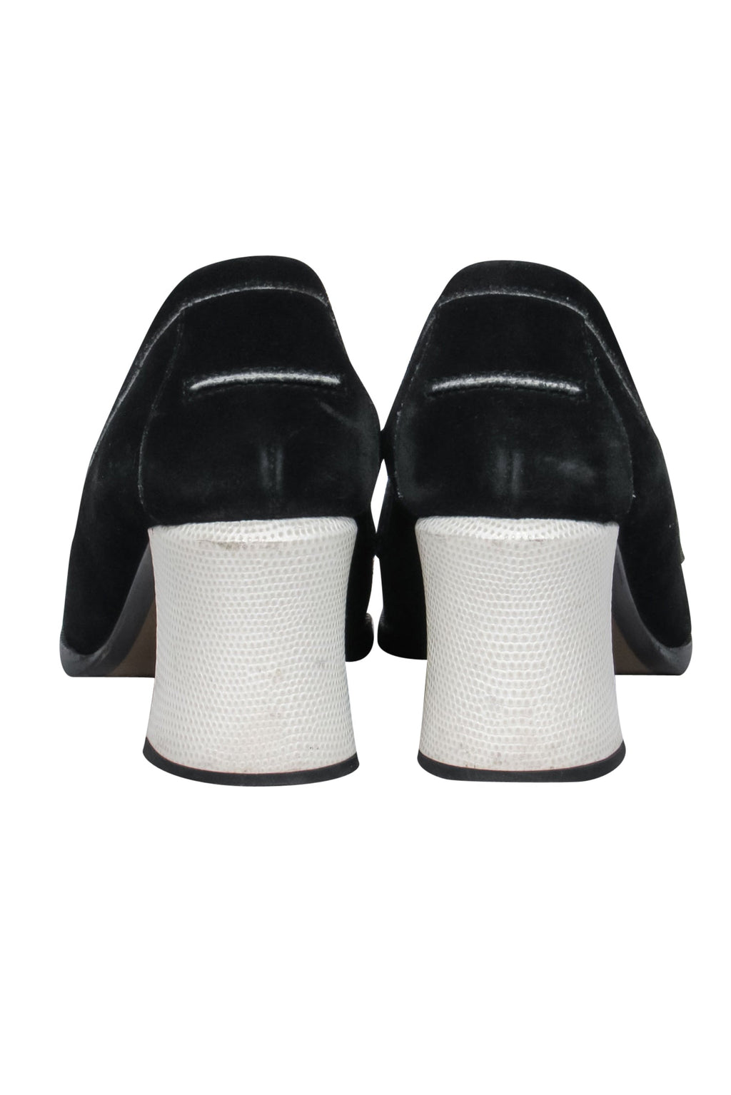 Fendi - Black Suede Loafer-Style Block Heels Sz 8