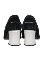 Fendi - Black Suede Loafer-Style Block Heels Sz 8