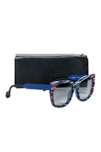 Fendi - Blue & White Print Square Sunglasses