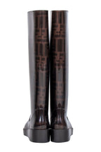 Fendi - Brown Monogram Print Platform Rain Boots Sz 5