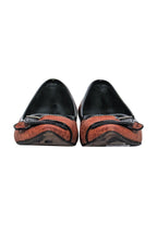 Fendi - Brown Textured Leather Buckle Flats Sz 7.5