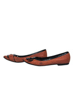 Fendi - Brown Textured Leather Buckle Flats Sz 7.5