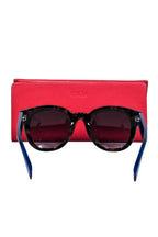 Fendi - Brown Tortoise Frames w/Iridescent Blue Leg Sunglasses