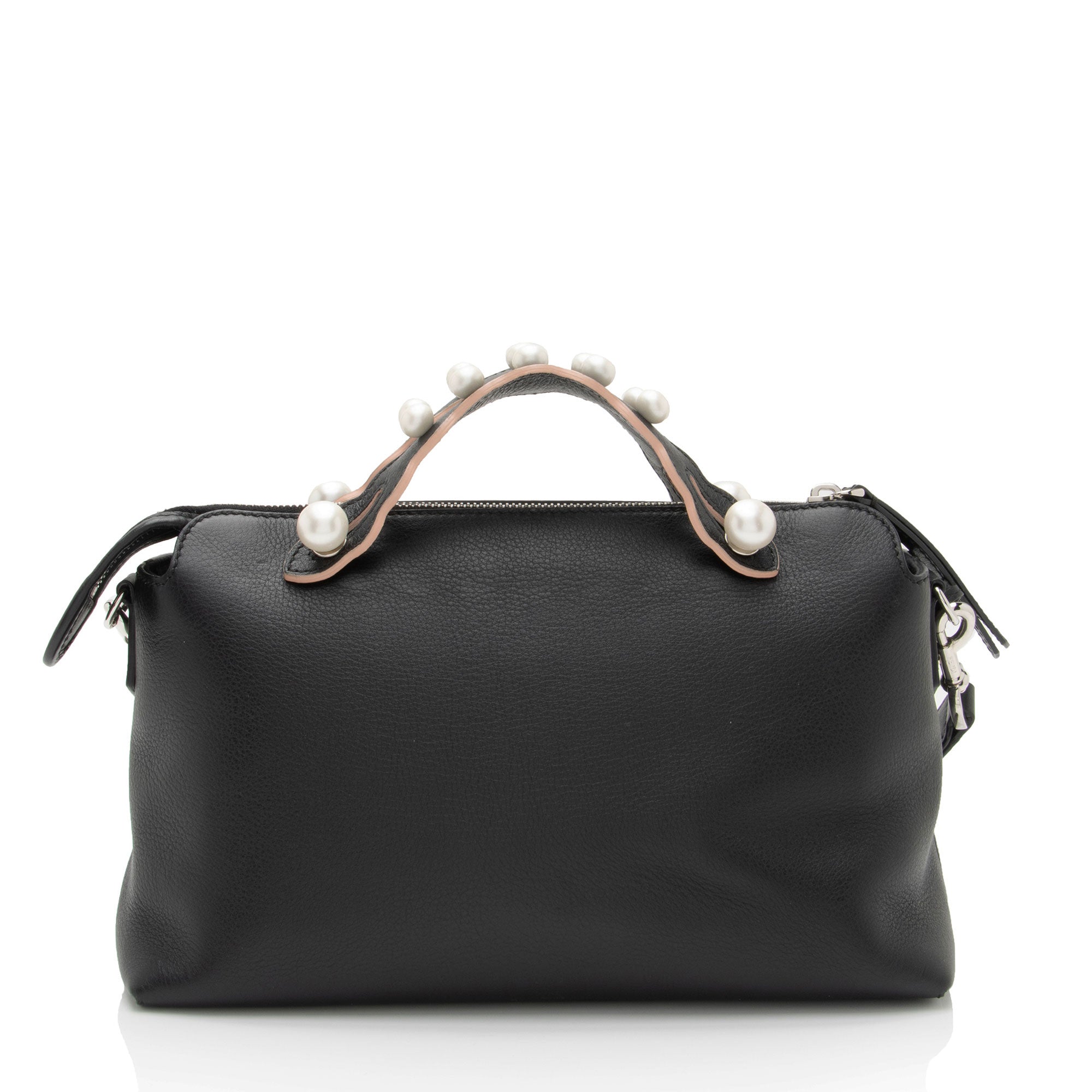 Fendi Calfskin Faux Pearl Embellished By The Way Medium Satchel (SHF-r853Zx)