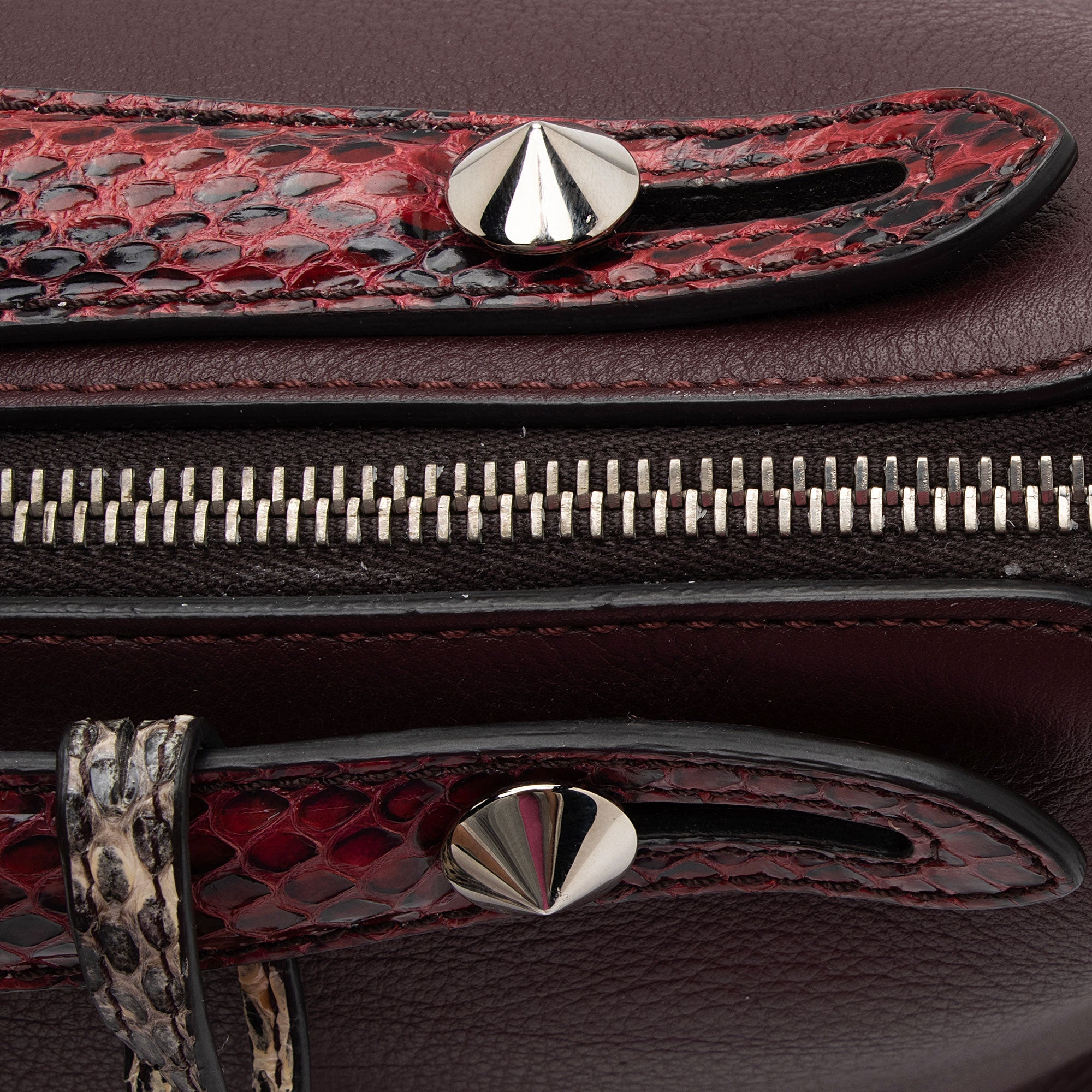 Fendi Calfskin Python By The Way Small Boston Bag (SHF-yJjZI0)