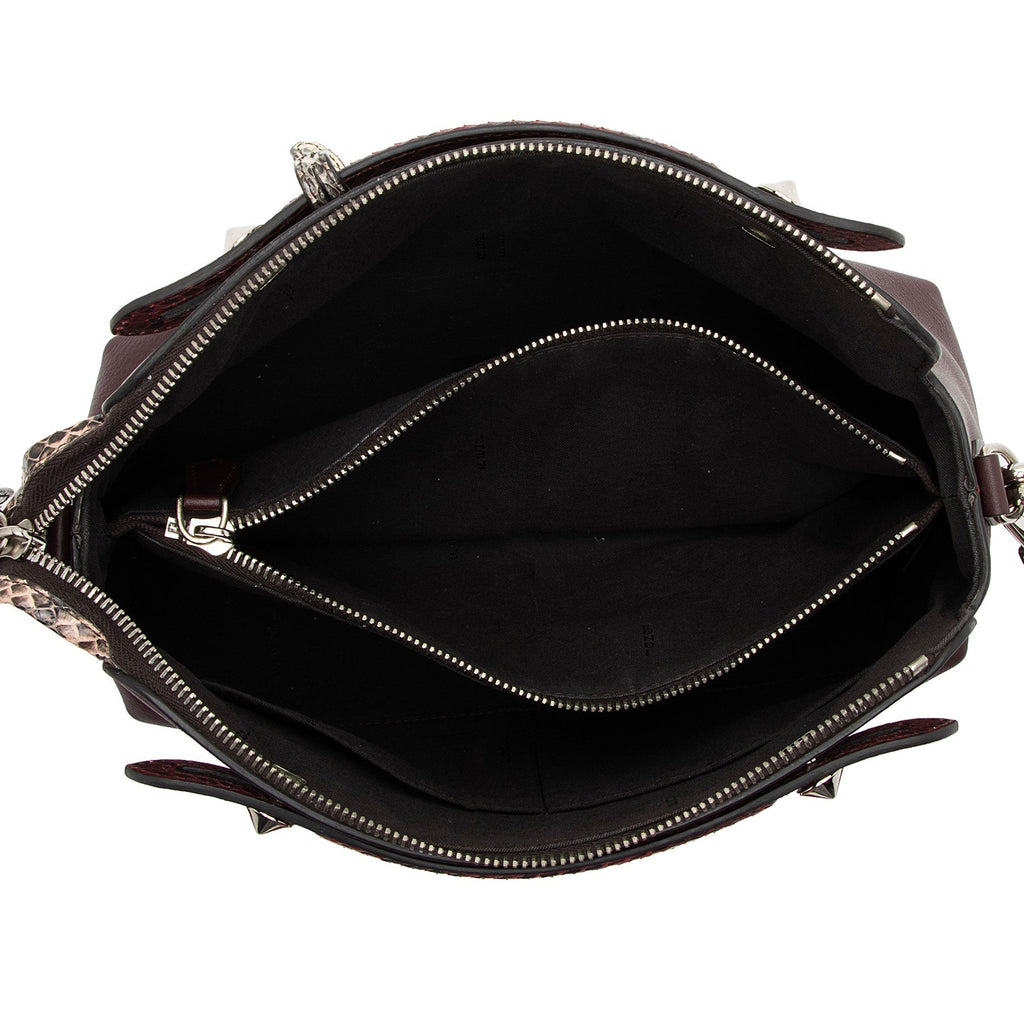 Fendi Calfskin Python By The Way Small Boston Bag (SHF-yJjZI0)
