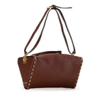 Fendi Calfskin Selleria Triangle Shoulder Bag (SHG-wv4LIw)