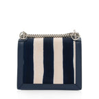 Fendi Calfskin Striped Canvas Kan I Small Shoulder Bag (SHF-yQIdt1)