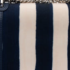 Fendi Calfskin Striped Canvas Kan I Small Shoulder Bag (SHF-yQIdt1)