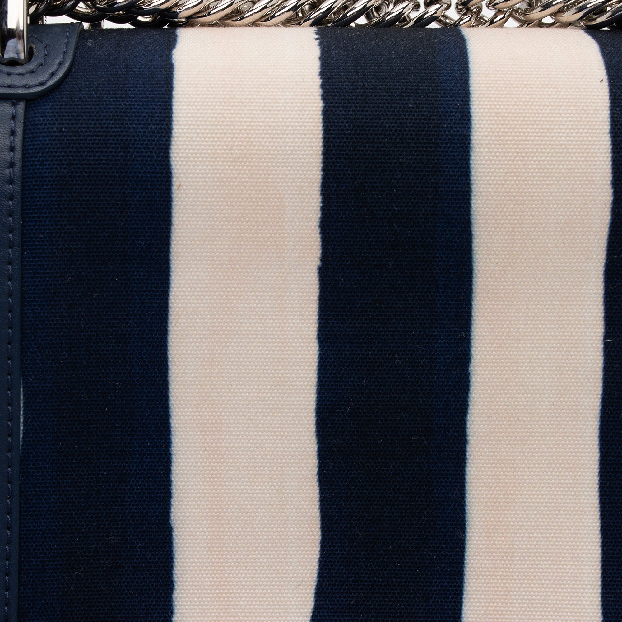 Fendi Calfskin Striped Canvas Kan I Small Shoulder Bag (SHF-yQIdt1)