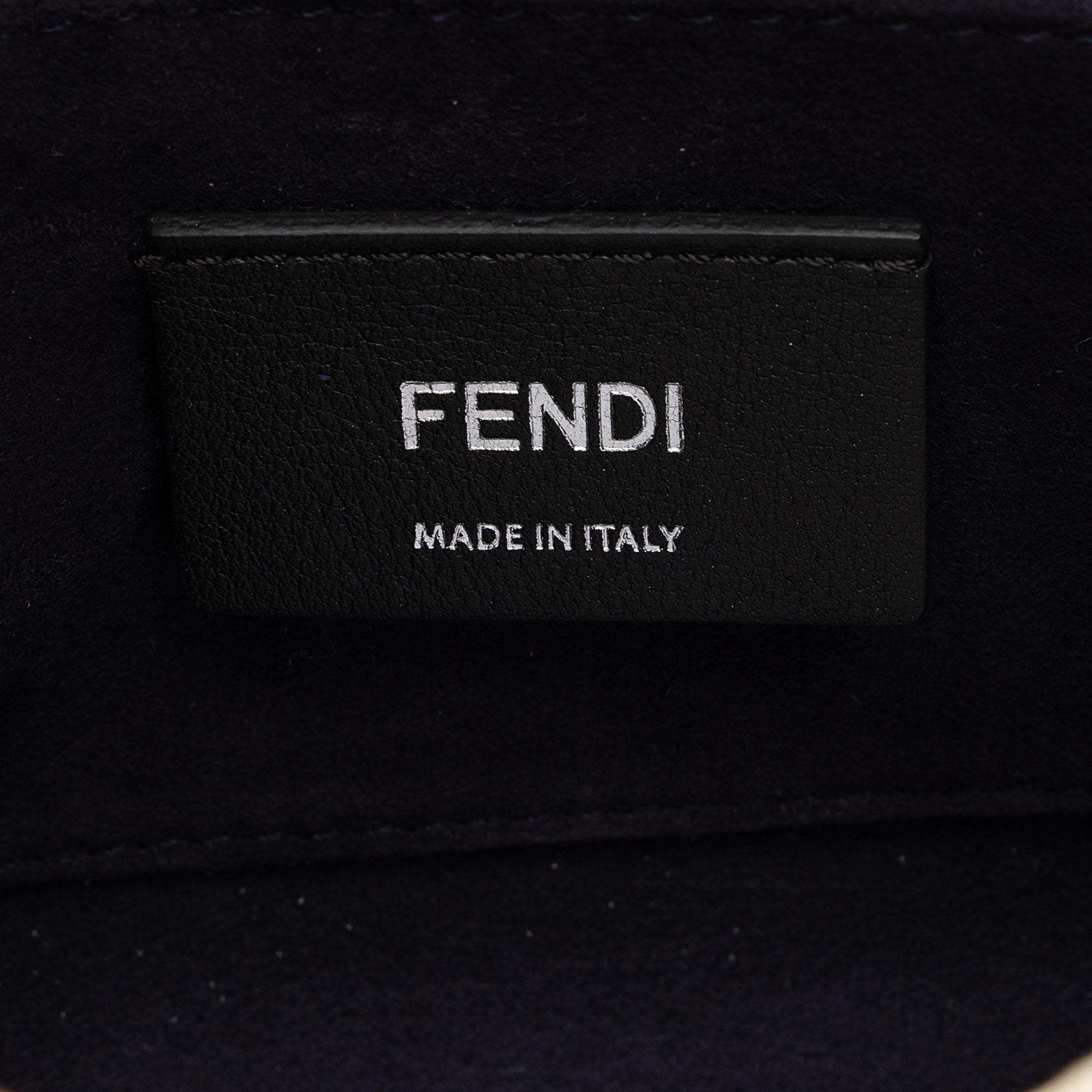 Fendi Calfskin Striped Canvas Kan I Small Shoulder Bag (SHF-yQIdt1)