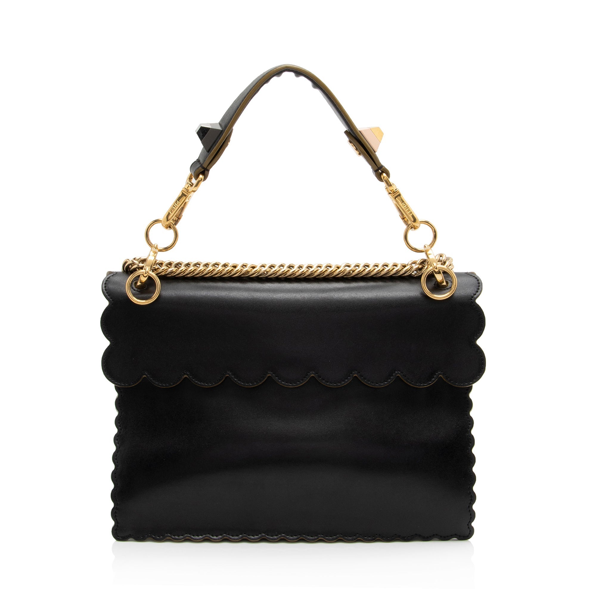 Fendi Calfskin Studded Kan I Medium Shoulder Bag (SHF-boJIBf)