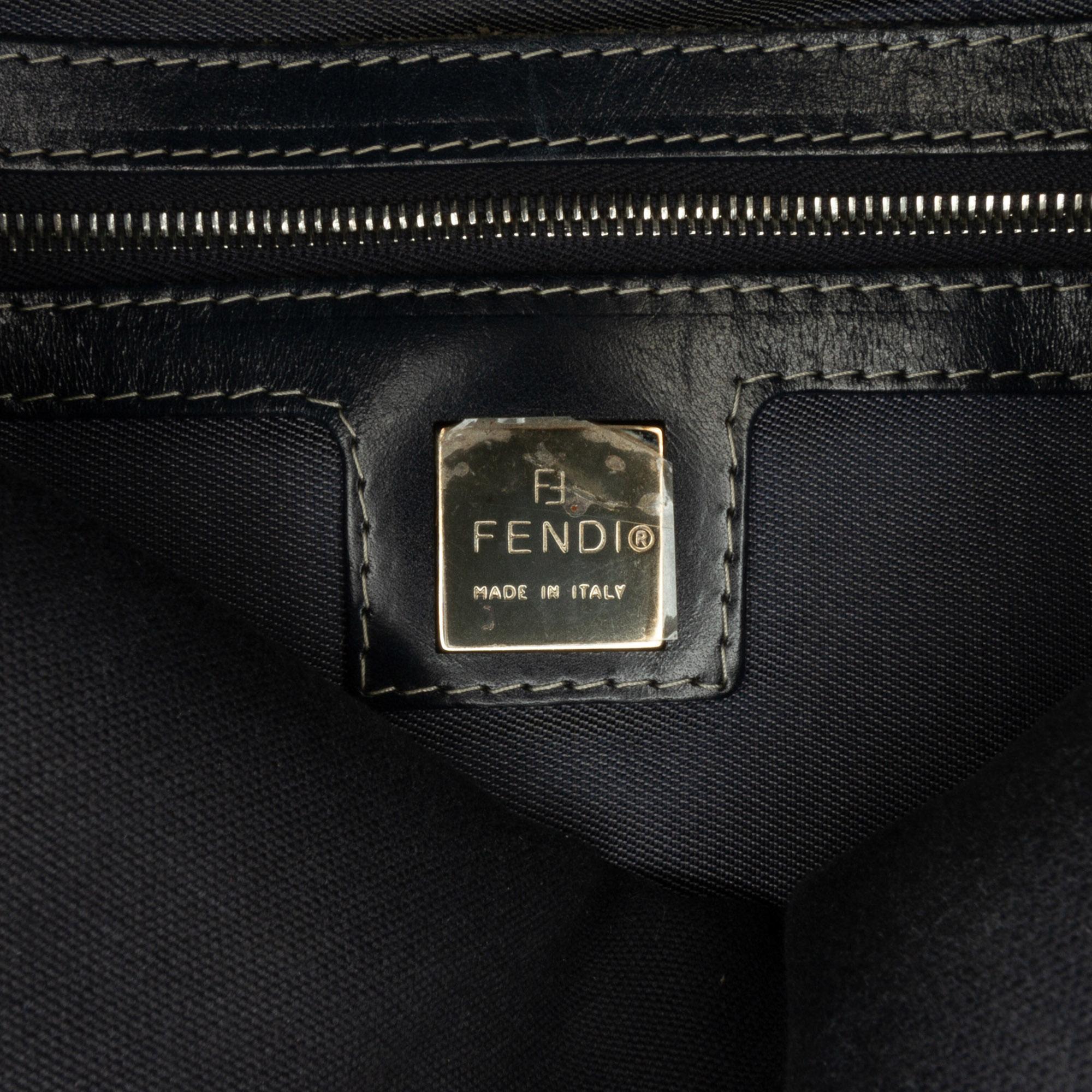 Fendi Canvas FF Marble Double Flap Shoulder Bag (SHG-tZdrHw)