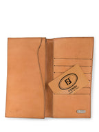 Fendi Canvas Leather Flap Wallet Beige Brown
