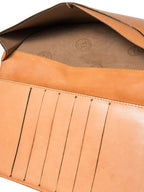 Fendi Canvas Leather Flap Wallet Beige Brown