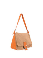 Fendi Canvas Leather Mama Flap Bag Orange