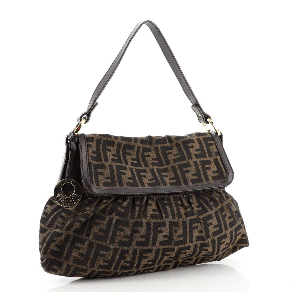 FENDI CHEF FLAP ZUCCA CANVAS BAG