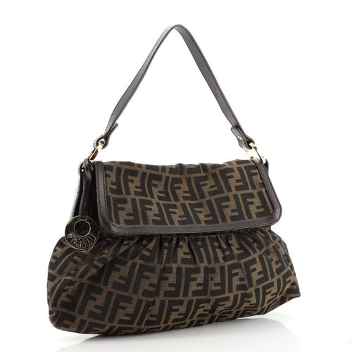 FENDI CHEF FLAP ZUCCA CANVAS BAG