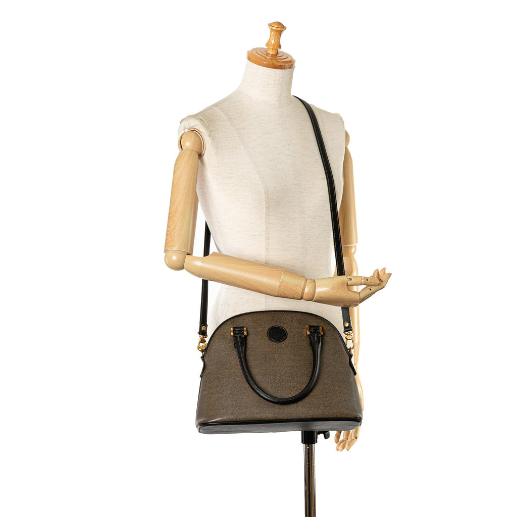 Fendi Coated Canvas Dome Satchel (SHG-iVEUje)