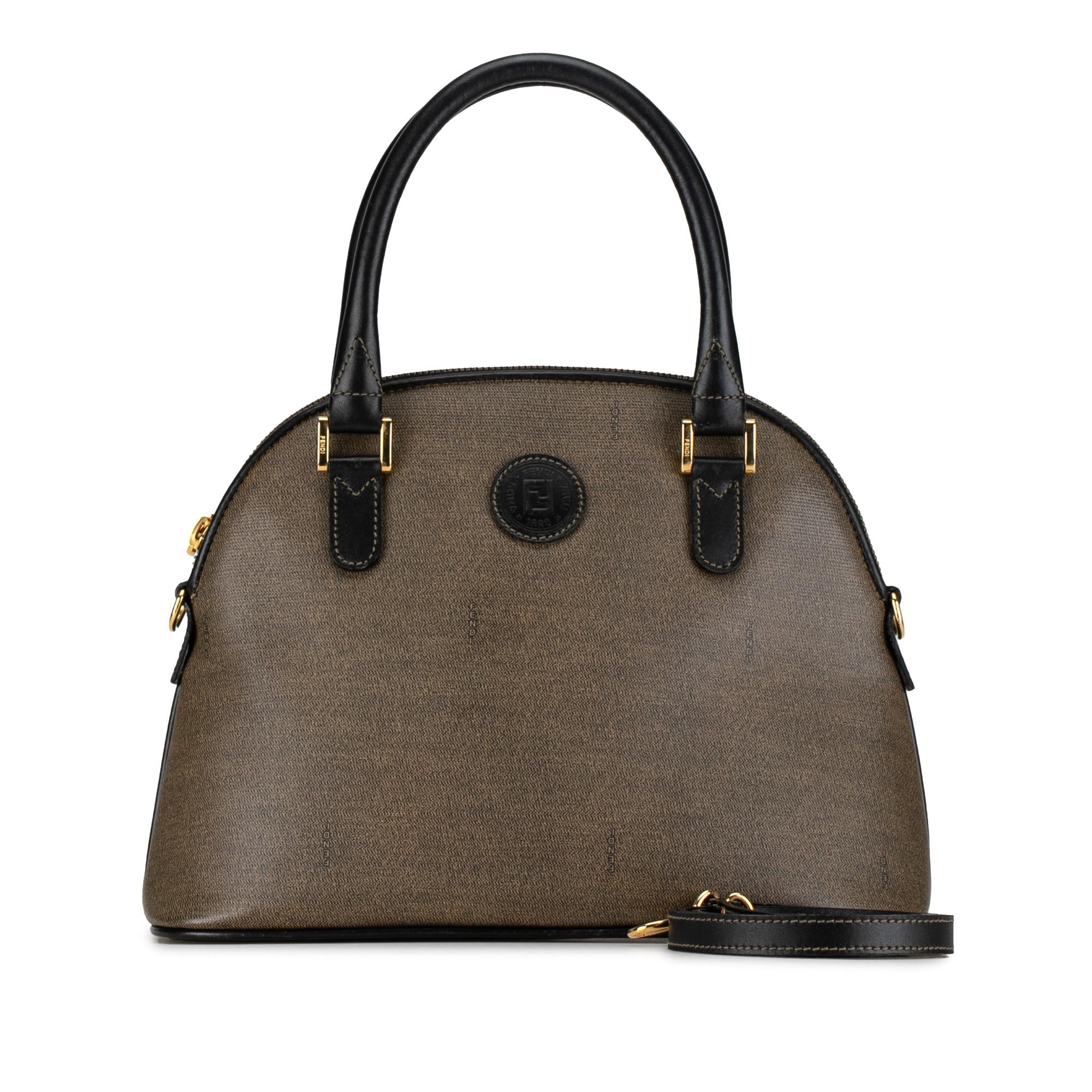 Fendi Coated Canvas Dome Satchel (SHG-iVEUje)