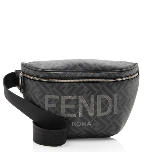 Fendi Coated Canvas FF Belt Bag (SHF-JrxJdY)
