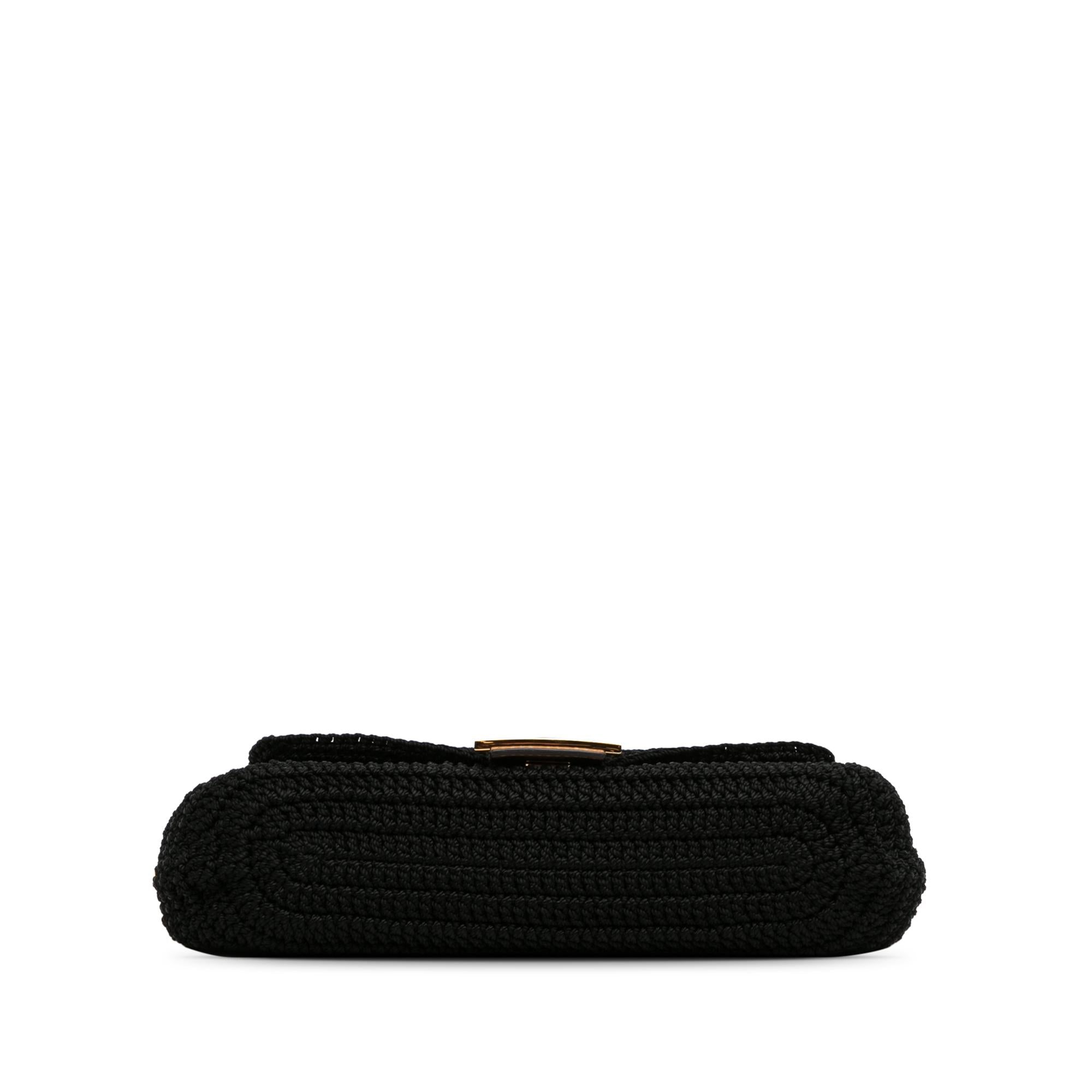 Fendi Crochet Raffia Baguette Satchel (SHG-depVYd)
