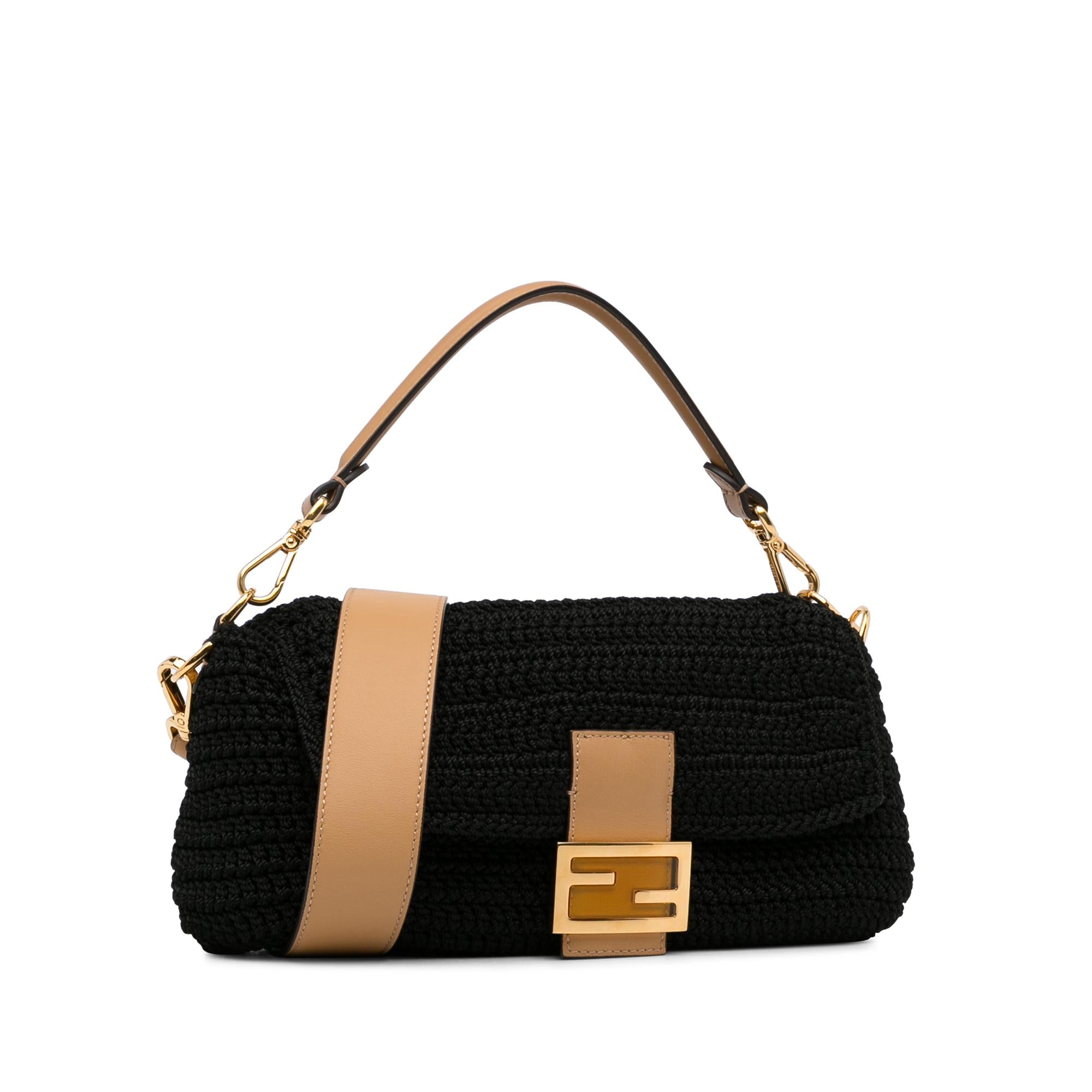 Fendi Crochet Raffia Baguette Satchel (SHG-depVYd)