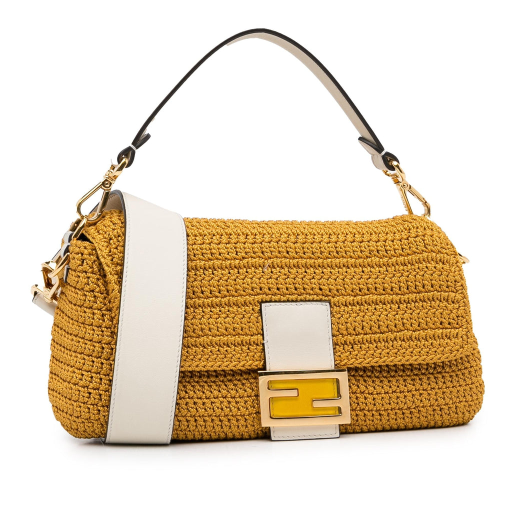 Fendi Crochet Raffia Baguette Satchel (SHG-qh4feG)